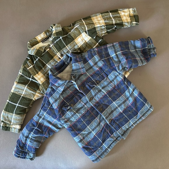 Faded Glory Other - 3t flannel jackets. Quilted lining warm and cozy.  One blues one greens and gold